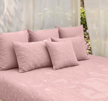 Sensation - Quilted King Bedcover Set with 2 Pillow Covers(Peach)