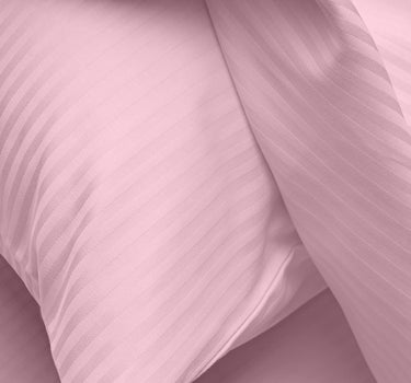 Simple Living - 210TC Satin Stripe Bedsheet Set(Pink)