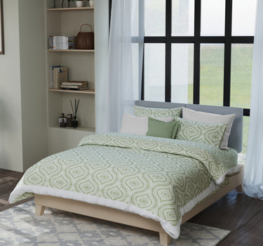 Kadambari 300TC Percale Cotton 7Pc Luxury Bedding Set