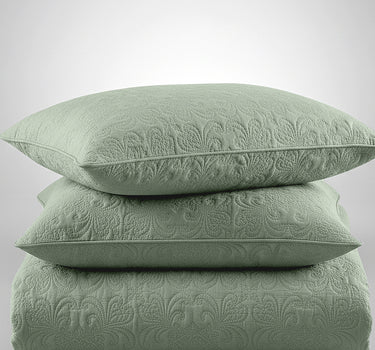 Sensation - Quilted King Bedcover Set with 2 Pillow Covers(Sage Green)