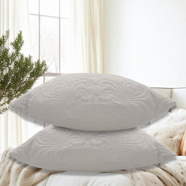 Ultrasonic Quilted Cushion Cover (2pc Set)(Silver)