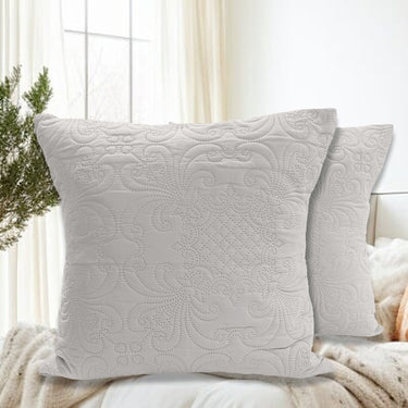 Ultrasonic Quilted Cushion Cover (2pc Set)(Silver)