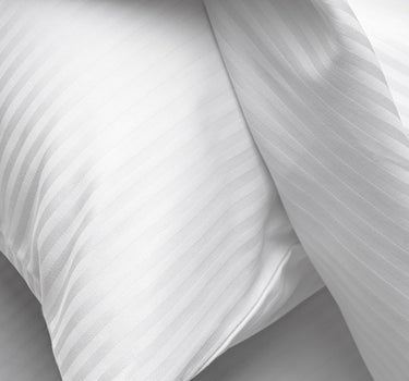 Simple Living - 210TC Satin Stripe Bedsheet Set(Super White)