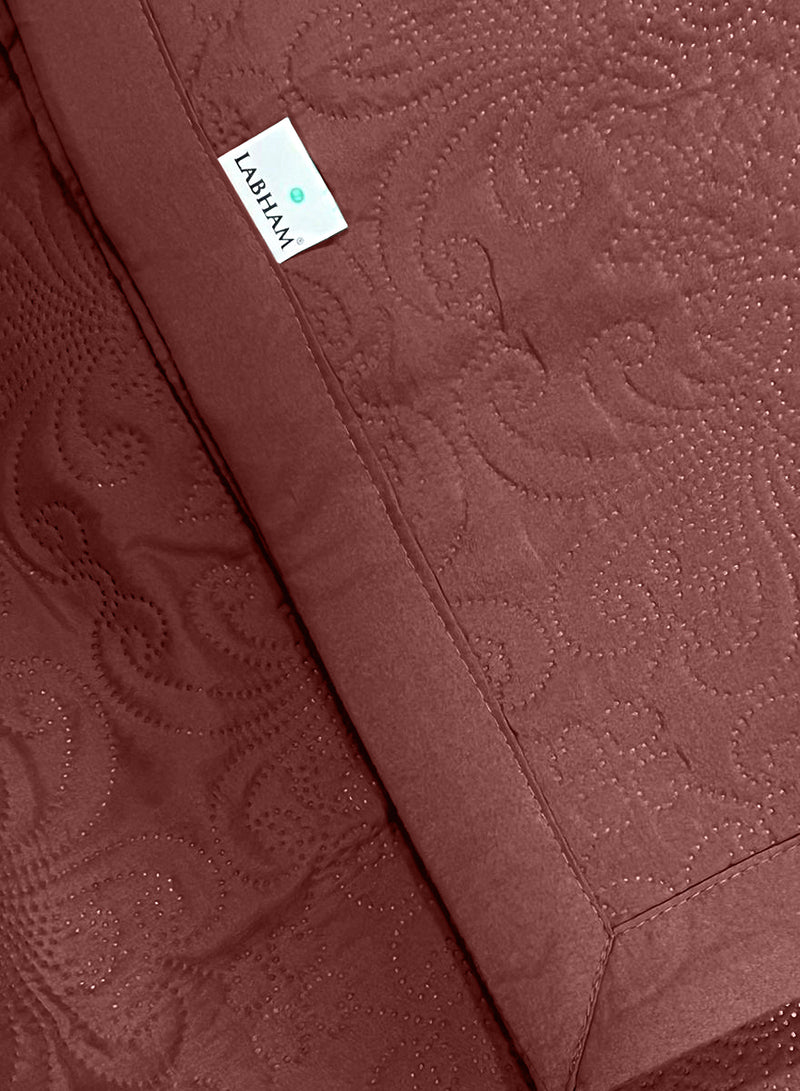 Sensation - Quilted King Bedcover Set with 2 Pillow Covers(Terra Cotta) image 5