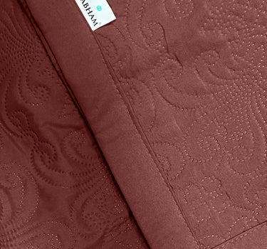 Sensation - Quilted King Bedcover Set with 2 Pillow Covers(Terra Cotta)