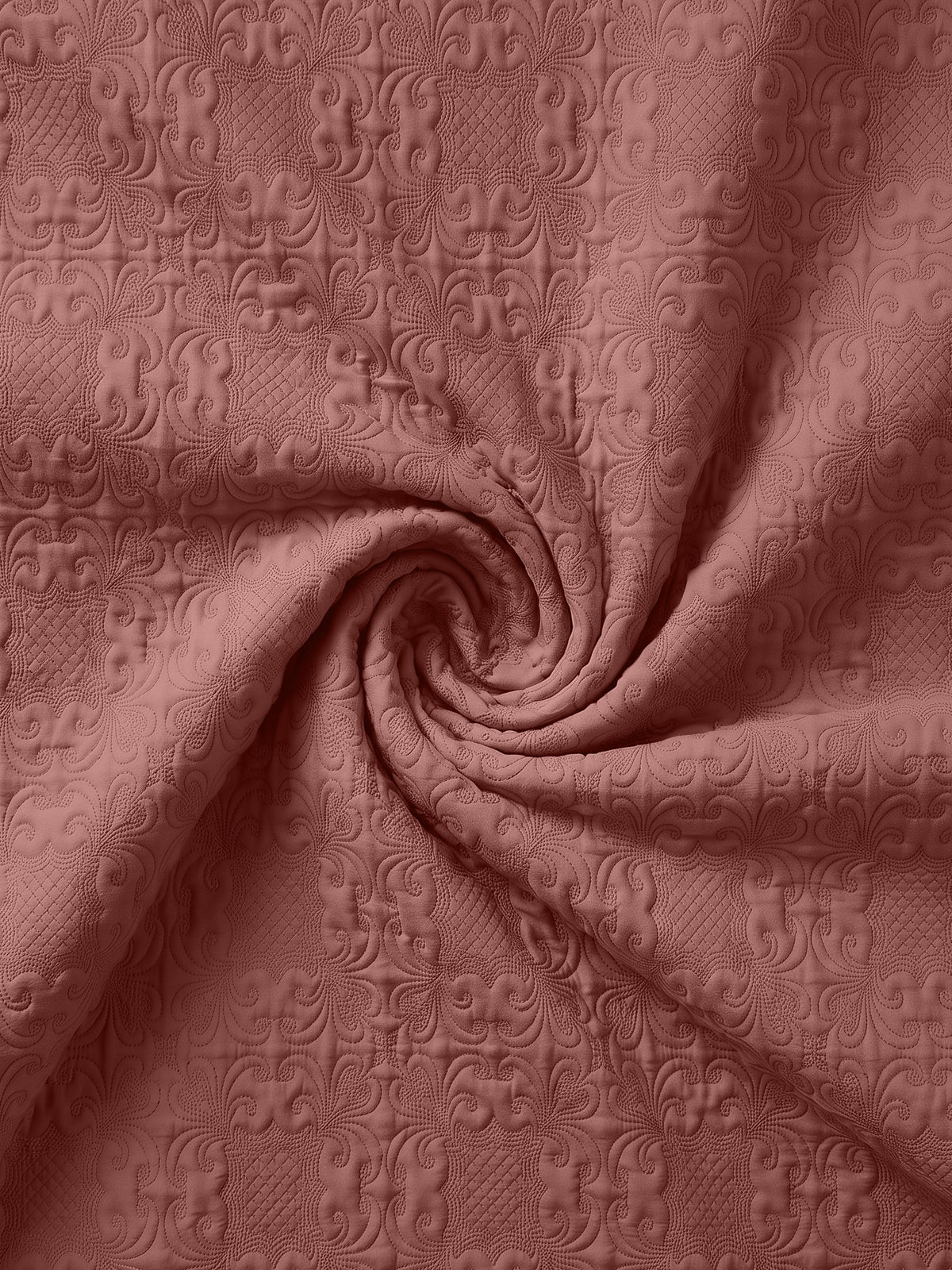 Sensation - Quilted King Bedcover Set with 2 Pillow Covers(Terra Cotta)