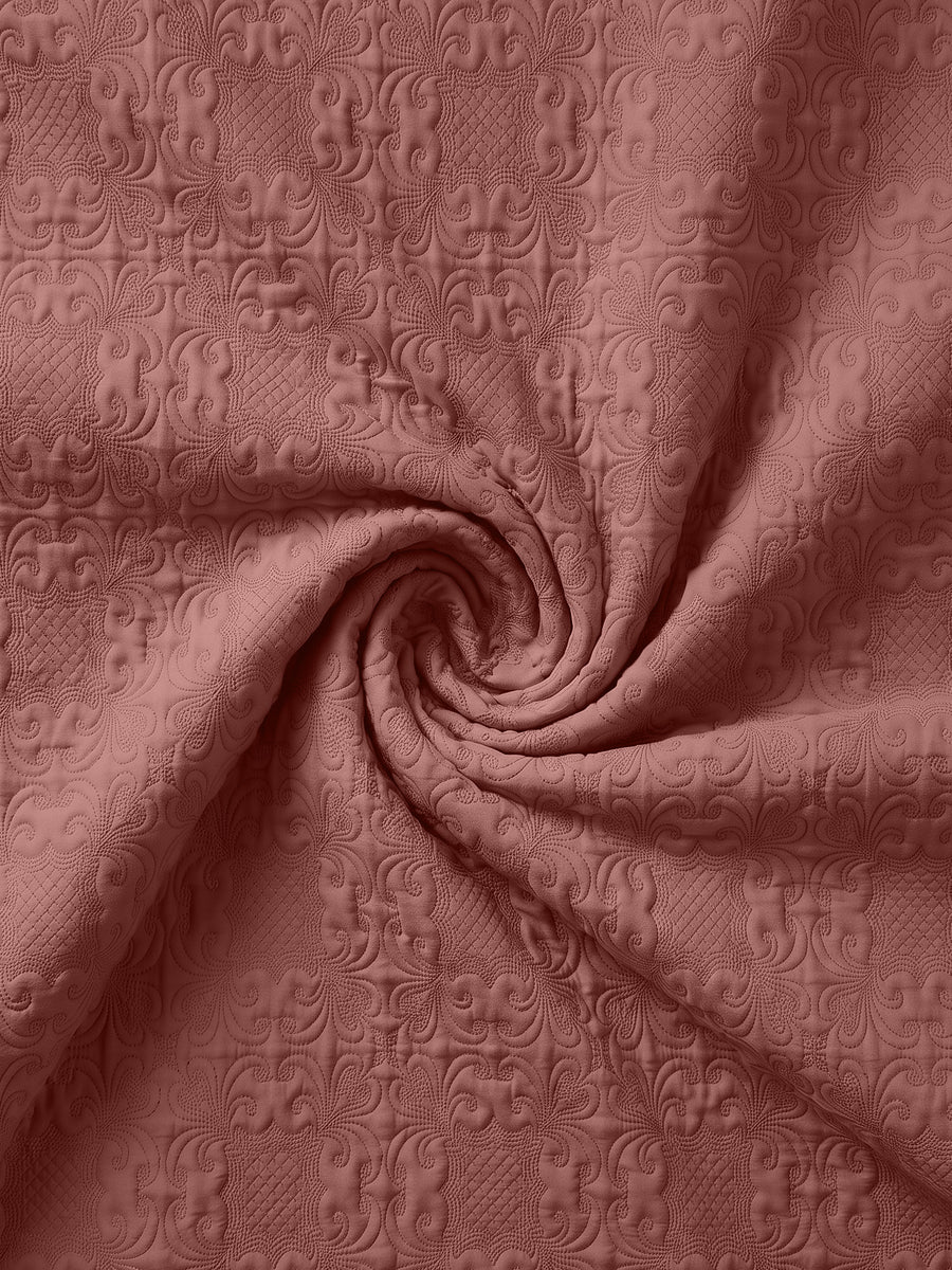 Sensation - Quilted King Bedcover Set with 2 Pillow Covers(Terra Cotta) — view 7