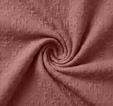 Sensation - Quilted King Bedcover Set with 2 Pillow Covers(Terra Cotta)