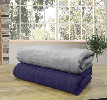 Quickdry - Pack of 2 Super Soft Bath Towels (Silver&Violet)