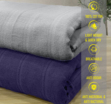 Quickdry - Pack of 2 Super Soft Bath Towels (Silver&Violet)
