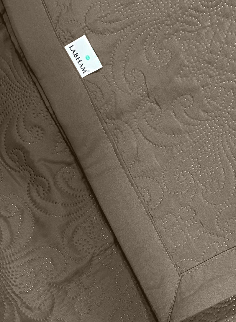 Sensation - Quilted King Bedcover Set with 2 Pillow Covers(Walnut) image 5