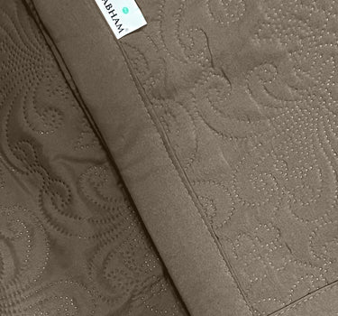 Sensation - Quilted King Bedcover Set with 2 Pillow Covers(Walnut)