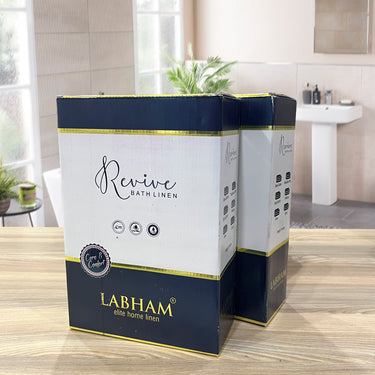 Revive- Pack of 2 450GSM Pure Cotton, Super Soft Bath Towels (75cm x 150cm) (White&Green)